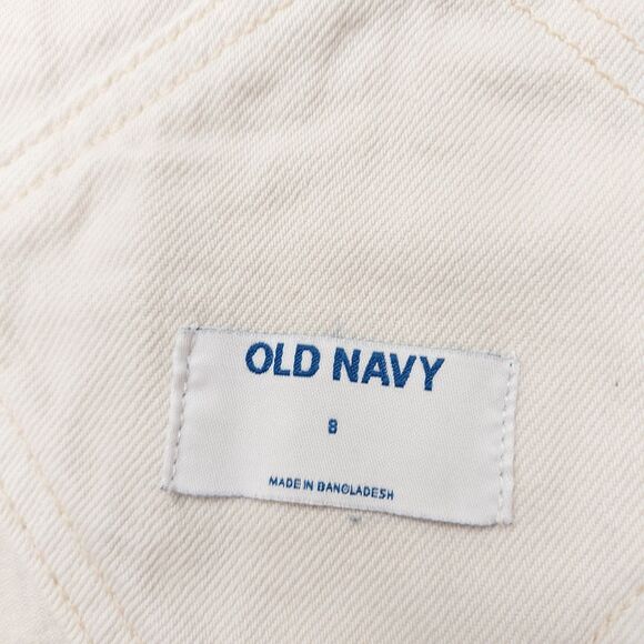 Old Navy Overalls Womens 8 Beige 100% Cotton Side Button Utility Denim Retro Y2K - Picture 8 of 13